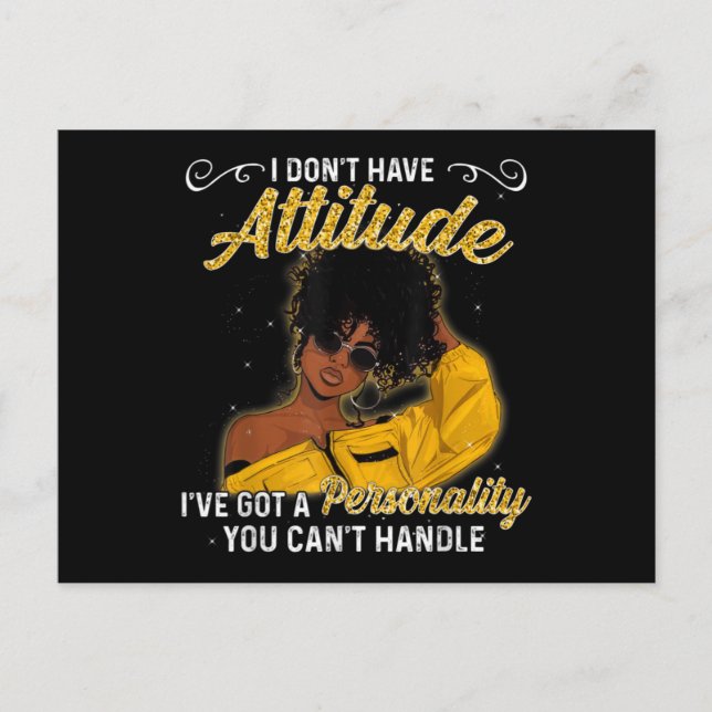 Cartão Postal Rainha Melanina Afro-Americana Magia da Garota Pre (Frente)