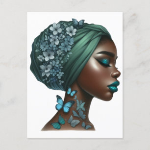 Cartão Postal Rainha negra melanina irmã aniversário amor