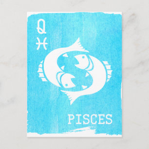 Cartão Postal Rainha Peixes Horóscopo Signo Zodíaco Aniversário