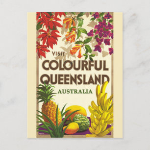 Cartão Postal Rainha Vintage da Austrália Viagem Colorida
