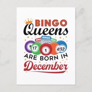 Cartão Postal Rainhas do Bingo de Aniversário nascem em Dezembro