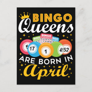 Cartão Postal Rainhas do Bingo Nascem em Abril Aniversário