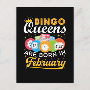 Cartão Postal Rainhas do Bingo Nascem em Fevereiro Aniversário