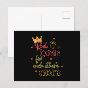 Cartão Postal Rainhas Reais Fixam as Coroas das Outras