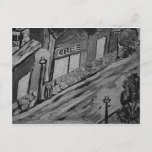 Cartão Postal Rainy Day at the Cafe - Art Postcards