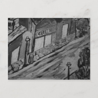 Cartão Postal Rainy Day at the Cafe - Art Postcards