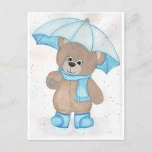 Cartão Postal Rainy Daze Teddy Bear
