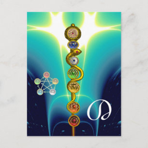 CARTÃO POSTAL RAIO DE ASCLEPIUS 7 CHAKRAS,YOGA, ENERGIA ESPIRITU