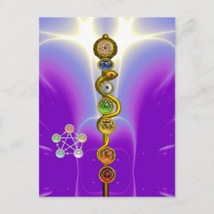 CARTÃO POSTAL RAIO DE ASCLEPIUS 7 CHAKRAS,YOGA, ENERGIA ESPIRITU