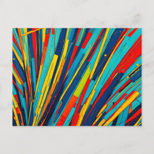 Cartão Postal Raios de Cor Abstratos Dinâmicos