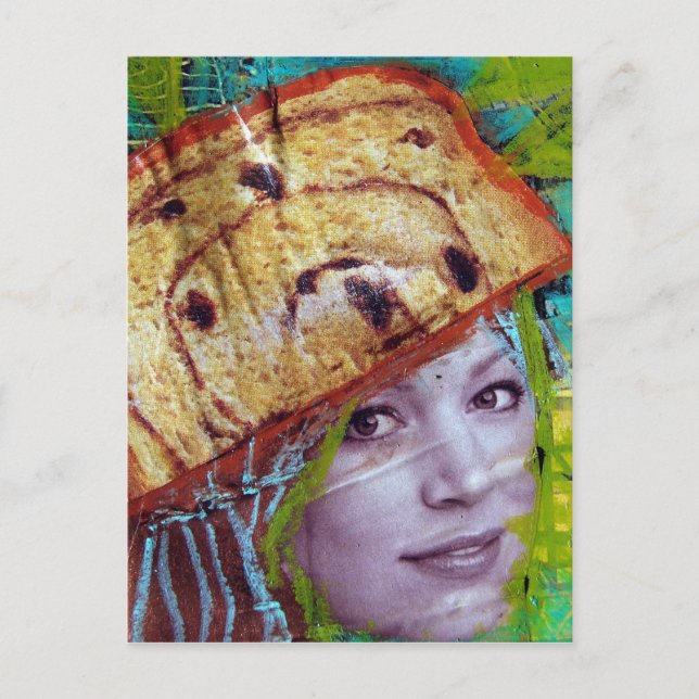 Cartão Postal Raisin Bread Head, Uma Colagem (Frente)