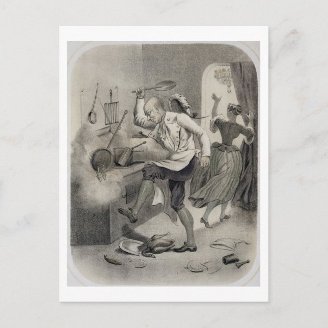 Cartão Postal Raiva na Cozinha, de uma série de impressões depi (Frente)