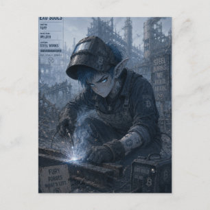 Cartão Postal Raiva / Soldador / Aço Obras