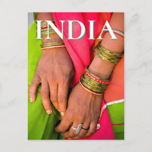 Cartão Postal Rajasthan Close-up das Mãos de uma Mulher