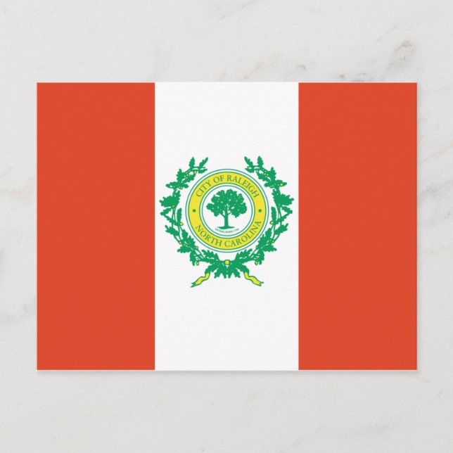 Cartão Postal Raleigh, Bandeira da Carolina do Norte (Frente)