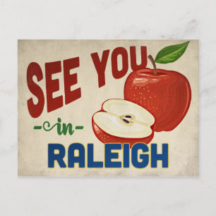 Cartão Postal Raleigh North Carolina Apple - Viagens vintage