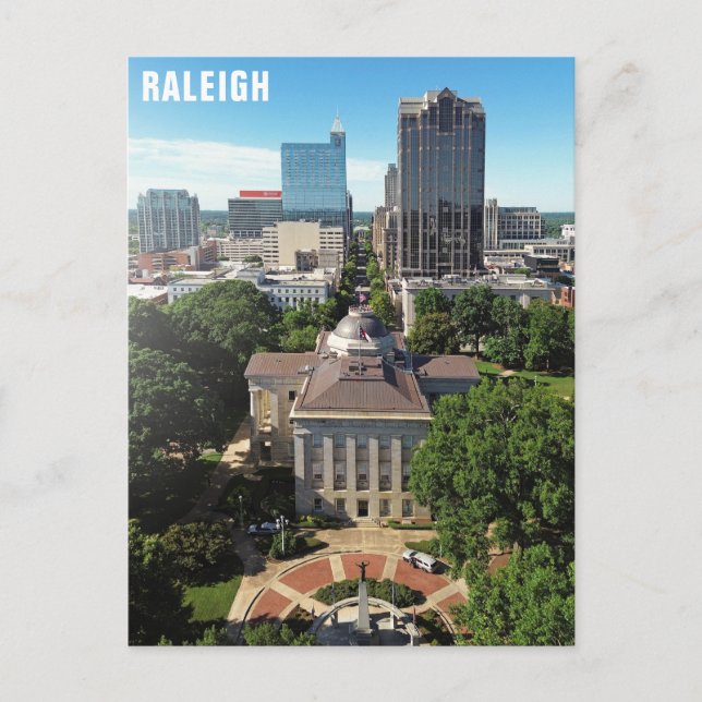 Cartão Postal Raleigh North Carolina Capital City Skyline (Frente)