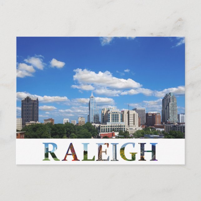 Cartão Postal Raleigh North Carolina City Skyline Viagem Photo (Frente)
