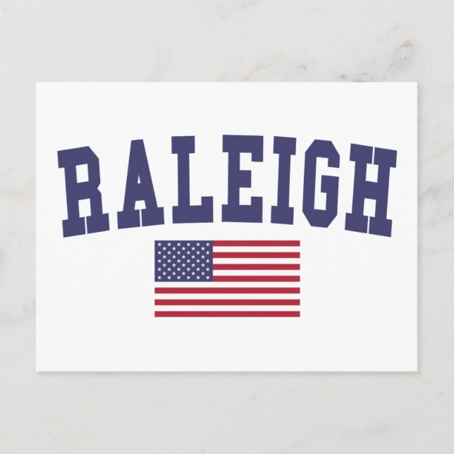 Cartão Postal Raleigh US Flag (Frente)