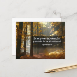 Cartão Postal Ralph Waldo Emerson Citação Inspiracional "Trilha"