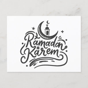 Cartão Postal Ramadan Kareem Crescent Moon avistou a festa