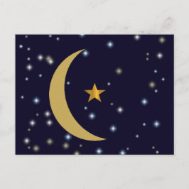 Cartão Postal Ramadão Kareem lua e estrela