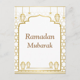 Cartão Postal Ramadão Kareem Tipografia Arte Islâmica do Crescen