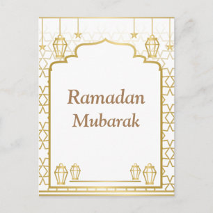Cartão Postal Ramadão Kareem Tipografia Arte Islâmica do Crescen