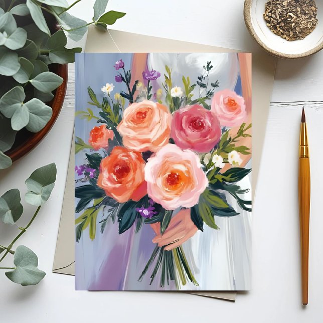 Cartão Postal Ramalhete de Noiva de Flores Silvestres | Noiva de (Criador carregado)