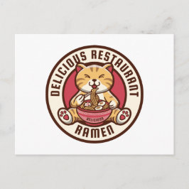 Cartão Postal Ramen Cat 