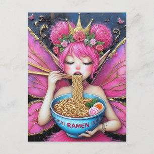 Cartão Postal Ramen Comendo Fada