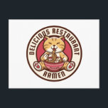 Cartão Postal Ramen cute Cat<br><div class="desc">Get ready for a fun fusion of adorable cats and Japanese ramen culture with the Ramen Cat design! 
This artwork features a playful cat enjoying a warm bowl of ramen,  inspired by Japanese culture and beloved anime style.
Perfect for fans of anime,  Japanese food,  and cute cats!</div>