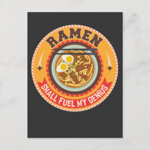 Cartão Postal Ramen Noodles Bowl Comida Asiática