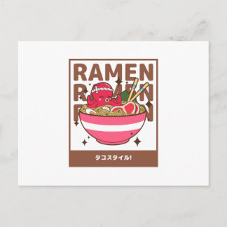 Cartão Postal Ramen Octopus Style - Ramen Com Octopus