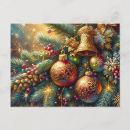 Cartão Postal Ramificação com decoração de Natal