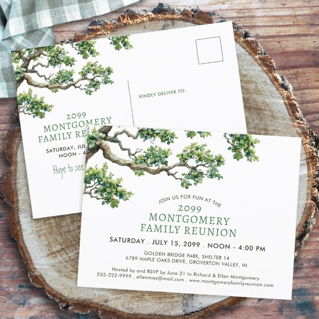 Cartão Postal Ramificação de Árvore da Família de Reunião Famili (Criador carregado)