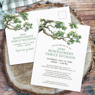 Cartão Postal Ramificação de Árvore da Família de Reunião Modern