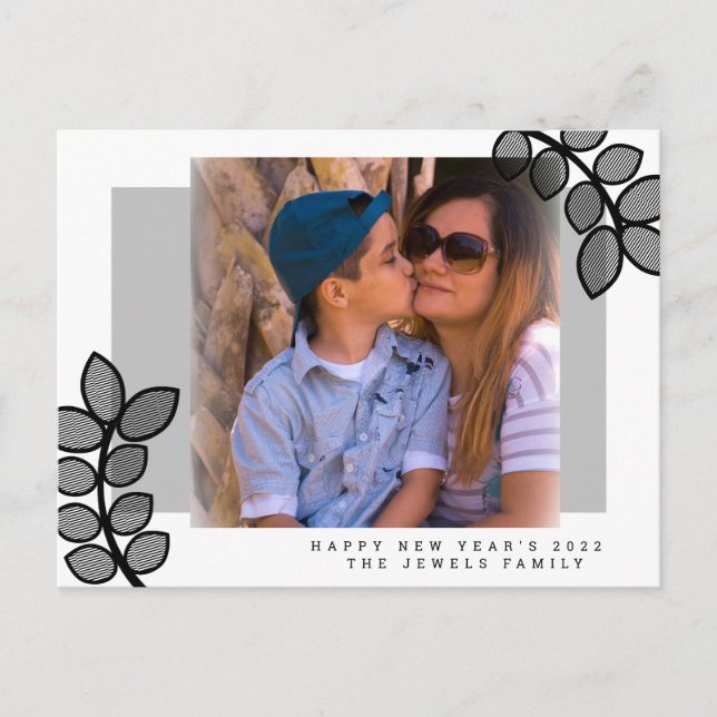 Cartão Postal Ramificação de Foto dos Anos novos 2022 (Frente)