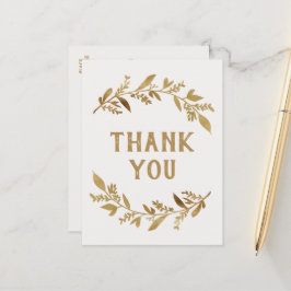 Cartão Postal Ramificações Curvas | Dourado Obrigado