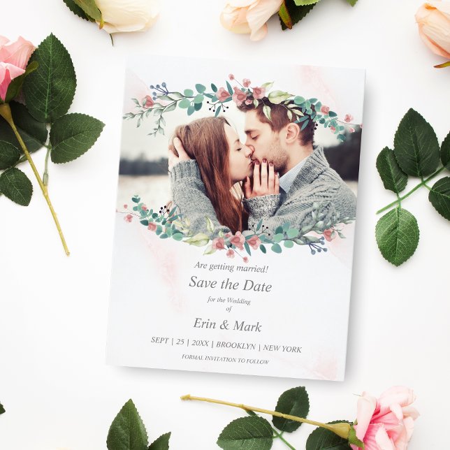 Cartão Postal Ramificações de Flores Selvagens Delicadas e Elega (Criador carregado)