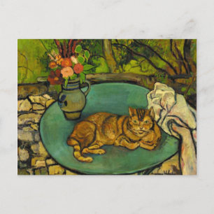 Cartão Postal Raminou e Pitcher com cravos