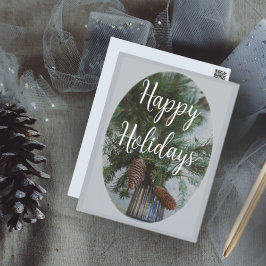 Cartão Postal Ramo de abeto de Natal no estilo escandinavo