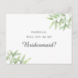 Cartão Postal Ramo de Oliva Elegante. Você será minha dama de ho