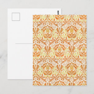 Cartão Postal Ramo Dourado Floral Arte Laranja de William Morris