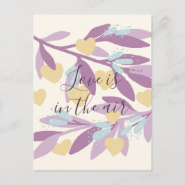 Cartão Postal Ramos de Coração Flores de Dia de os namorados Amo