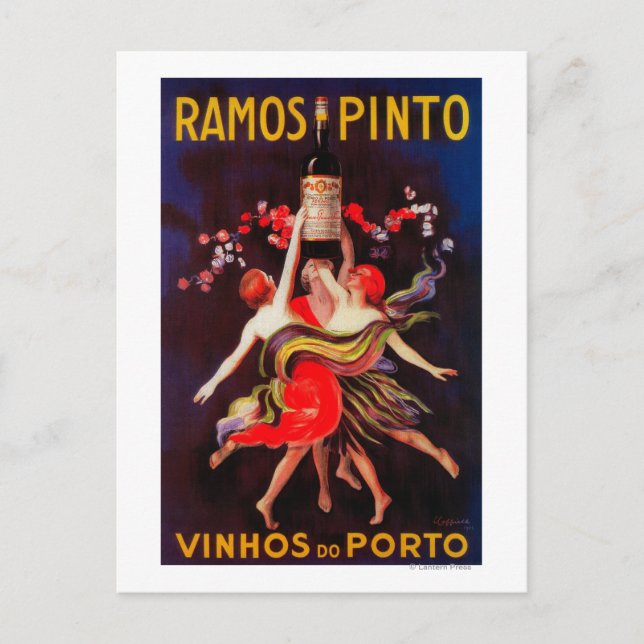 Cartão Postal Ramos Pinto Vintage PosterEuropa (Frente)