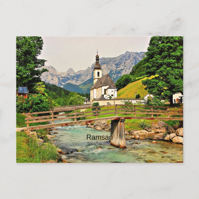 Cartão Postal Ramsau, Alpes Bávaros (Frente)