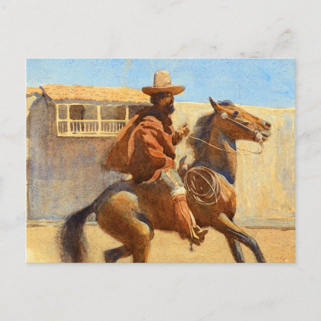 Cartão Postal Ranchero da Velha Califórnia por Maynard Dixon (Frente)