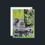 Cartão Postal Random Collage of  Vintage Faces<br><div class="desc">A mixed media collage made and photographed by Angelandspot in the year 2026 with a selection of black and white vintage random faces from a magazine from 1968.</div>