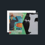 Cartão Postal Random Mixed Media Collage Working Man and a Face<br><div class="desc">A mixed media collage made and photographed by Angelandspot in the year 2026 with a section of a phone book with a man in an orange hardhat and a random face</div>